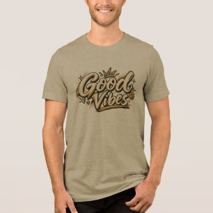 Good Vibes Off White Gold Dust Aesthetic Tri-Blend Shirt