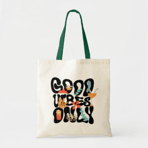  Good Vibes Only Abstract Tropical Cocktail Tote Bag