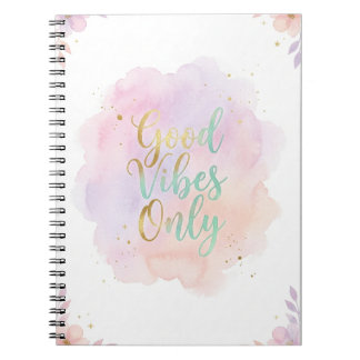 Good Vibes Only Aesthetic Pastel Notebook |