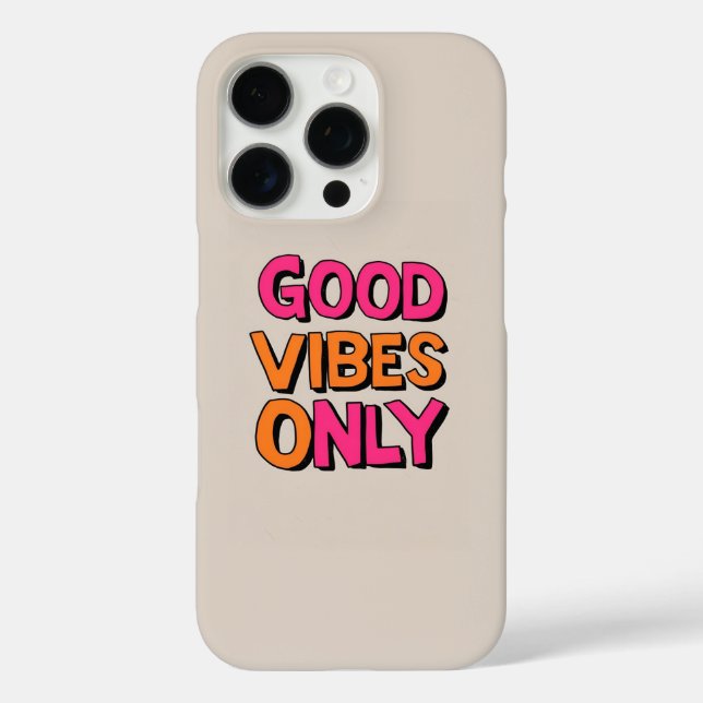 Good Vibes Only Bold Typography Case-Mate iPhone Case (Back)