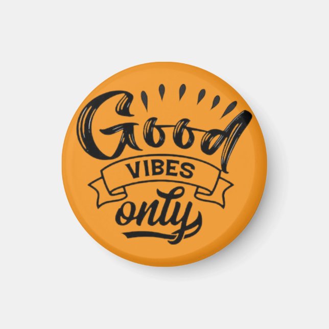 Good Vibes Only Brush Typography Magnet (Front)