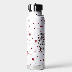 Good Vibes Only Colourful Rainbow Hearts Water Bot Bottle