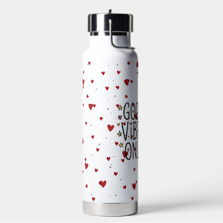 Good Vibes Only Colourful Rainbow Hearts Water Bot Bottle
