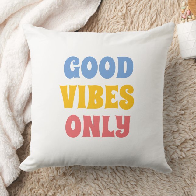 good vibes only colourful unique cushion (Blanket)