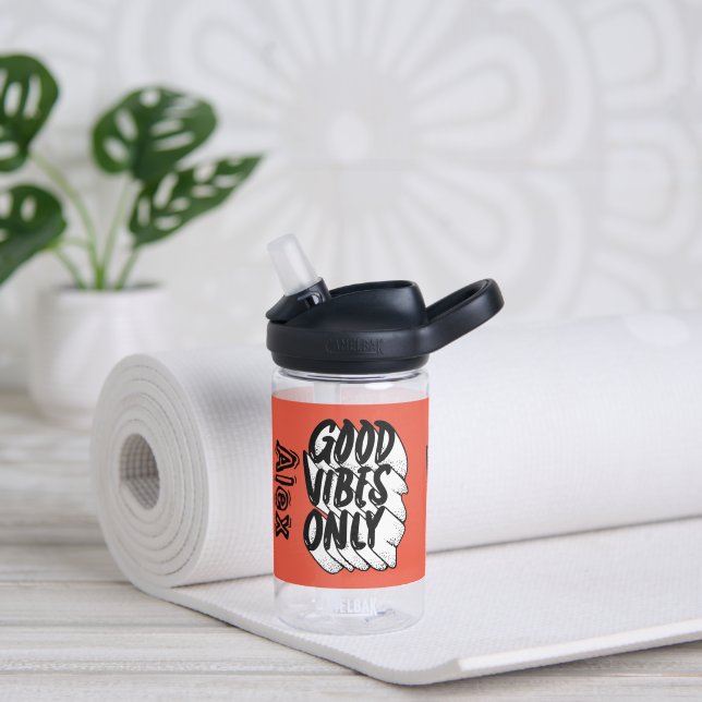 Good Vibes Only Custom Name  Water Bottle (Yoga)
