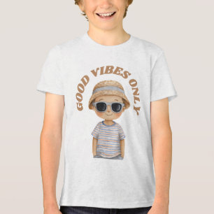 Good Vibes Only – Cute Positive Illustration Tri-Blend Shirt