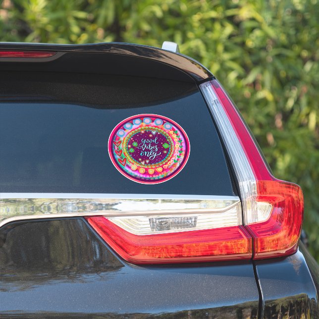 Good Vibes Only Fun Colourful Trendy Inspirivity (Car Side)
