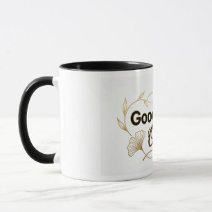 Good Vibes Only - Gold Floral Minimalist Design - Mug