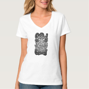 Good Vibes Only Inspiring Smiley Face White Tee