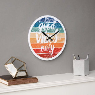 Good Vibes Only Large Clock