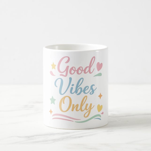 Good Vibes Only – Pastel Ceramic Mug (Center)
