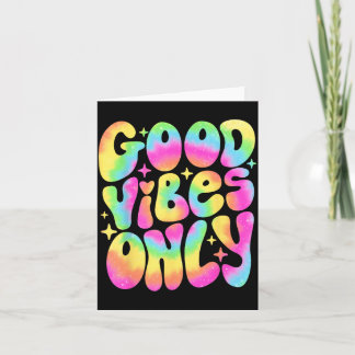 Good Vibes Only Peace Love 60s 70s Tie Dye Groovy Card
