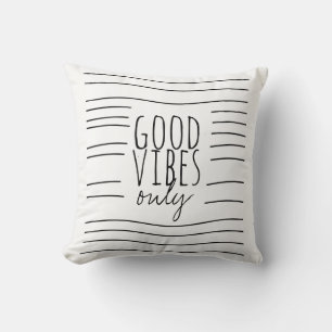 good vibes only quote pillow modern chic