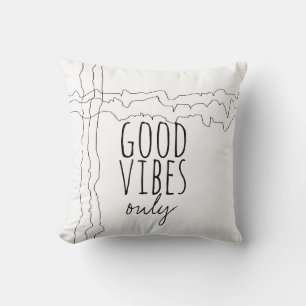 good vibes only quote pillow modern chic