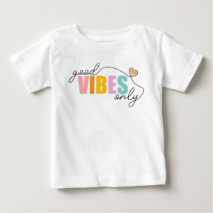Good Vibes Only Rainbow Heart Baby T-Shirt