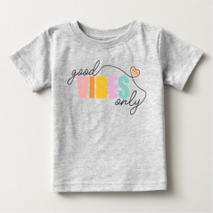 Good Vibes Only Rainbow Heart Baby T-Shirt