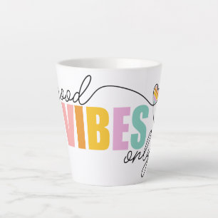 Good Vibes Only Rainbow Heart Latte Mug