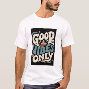 Good Vibes Only   Retro Groovy Typography Sunset  T-Shirt