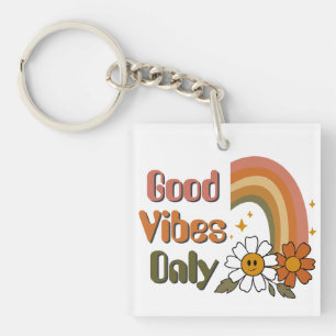 Good Vibes Only Retro keychain