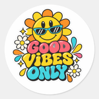 Good Vibes Only Retro Sticker