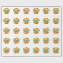 Good Vibes Only Retro Sun Gift Wrapping Paper