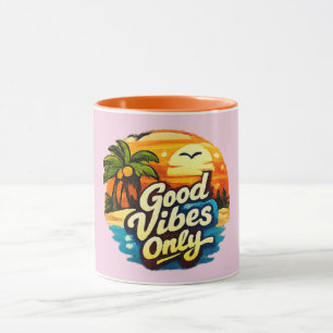 Good Vibes Only Retro Sunset Mug