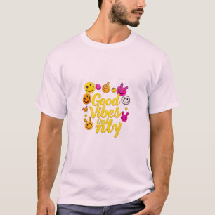 Good Vibes Only Retro Typography Design T-Shirt