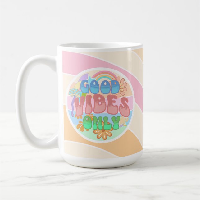 Good Vibes Only | Retro Vintage  Coffee Mug (Left)