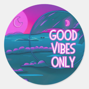 Good Vibes Only Round Sticker