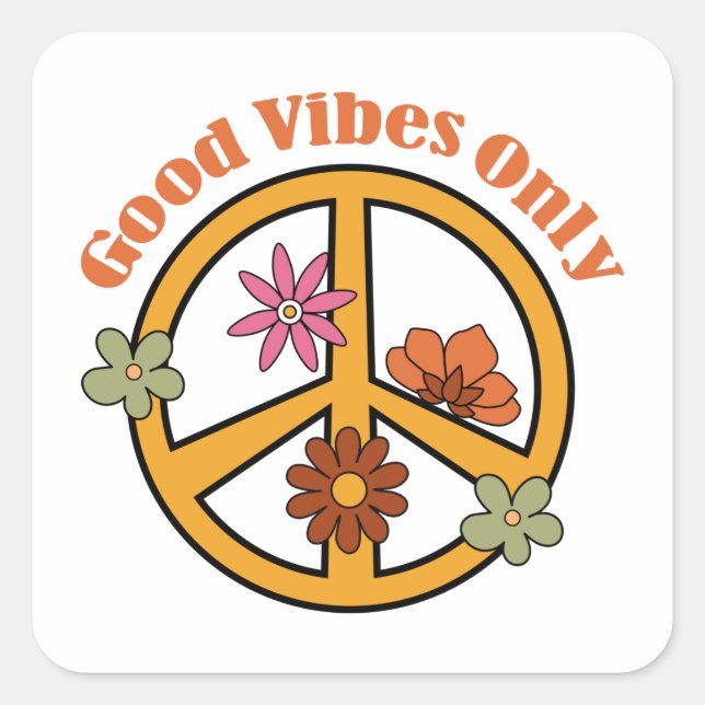 Good Vibes Only Square Sticker (Front)