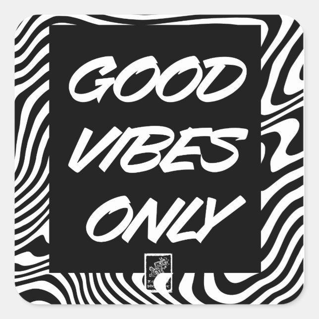 Good Vibes Only. Sticker. Square Sticker (Front)