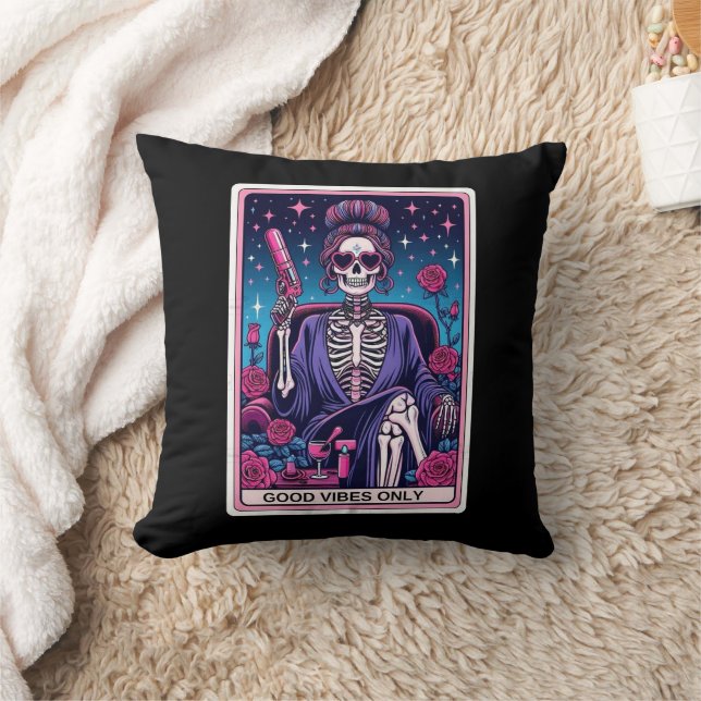 Good Vibes Only Tarot Card Pillow (Blanket)