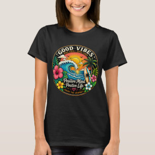 Good Vibes Only Tropical Sunset Beach T-Shirt