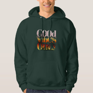 Good Vibes Only Tropical Sunset Typography Design Hoodie