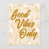 Good Vibes Only Tropical Yellow Monstera Leaves
