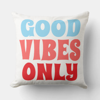 Good Vibes Only Typography Throw Pillow | Colourfu