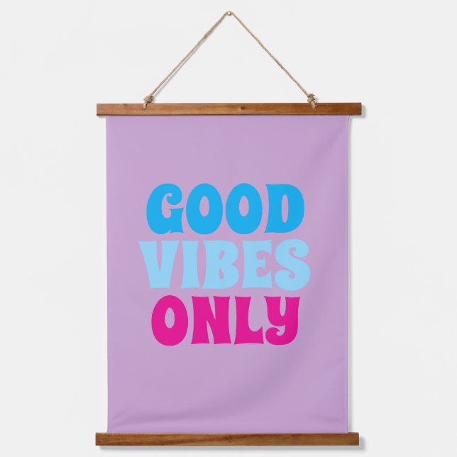 Good Vibes Only Typography Wall Hanging | Positive Tapestry (Front)