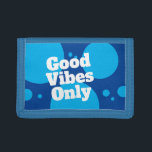 Good vibes only vibrant blue custom quote trifold wallet<br><div class="desc">Good vibes only vibrant blue custom quote Trifold Wallet. Fun personalised gift ideas for kids and adults.</div>