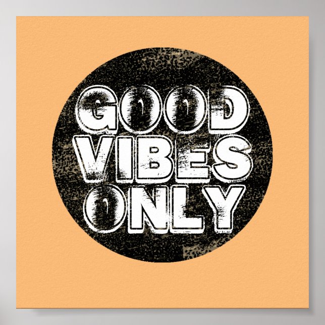 good vibes only wall art quote distressed style (Front)