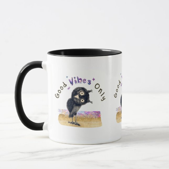 Good Vibes Only with Curious Owl Mug (Left)