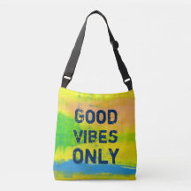 Good Vibes Ony - Blue Yellow Abstract Art