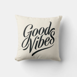 Good Vibes Pillow - Modern Calligraphy Style