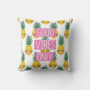Good Vibes Pineapples Summer Pattern Cushion