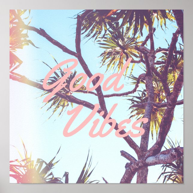Good Vibes - Retro Tropical Tree | Poster (Front)