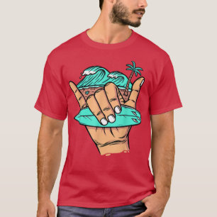 Good Vibes Shaka Hawaii Hang Loose Surfing Beach S T-Shirt