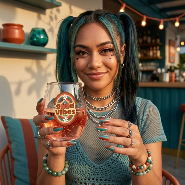 Good Vibes Stemless Wine Glass (Creator Uploaded)