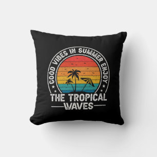 Good Vibes Summer Tropical Waves Cushion