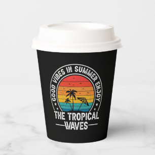 Good Vibes Summer Tropical Waves Paper Cups