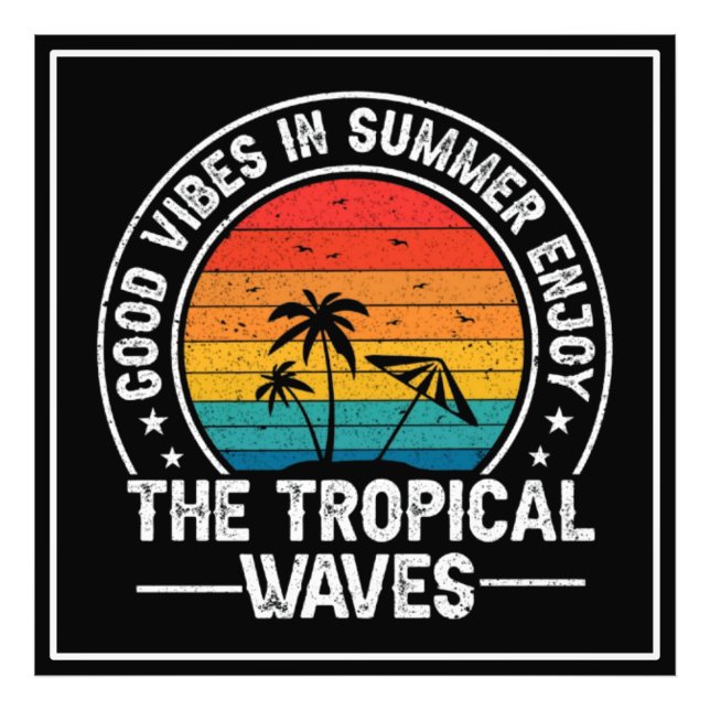 Good Vibes Summer Tropical Waves Photo Print (Front)
