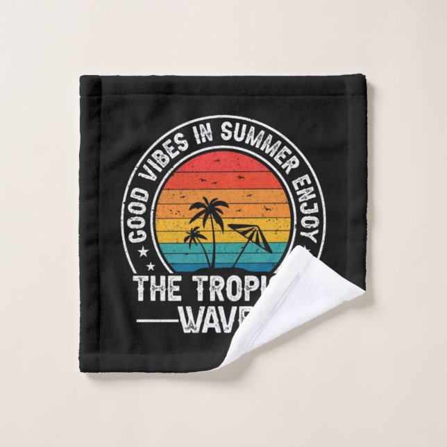 Good Vibes Summer Tropical Waves Wash Cloth (Wash Cloth)